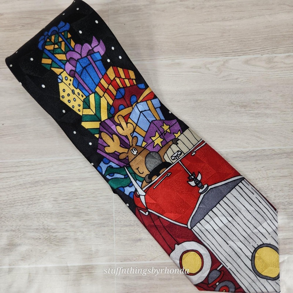 American Greetings Shades of Seasons Christmas Necktie Silk‎ Tie Reindeer